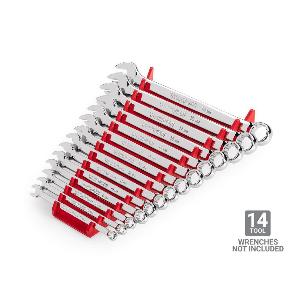 14-Tool Combination Wrench Organizer Rack (Red)