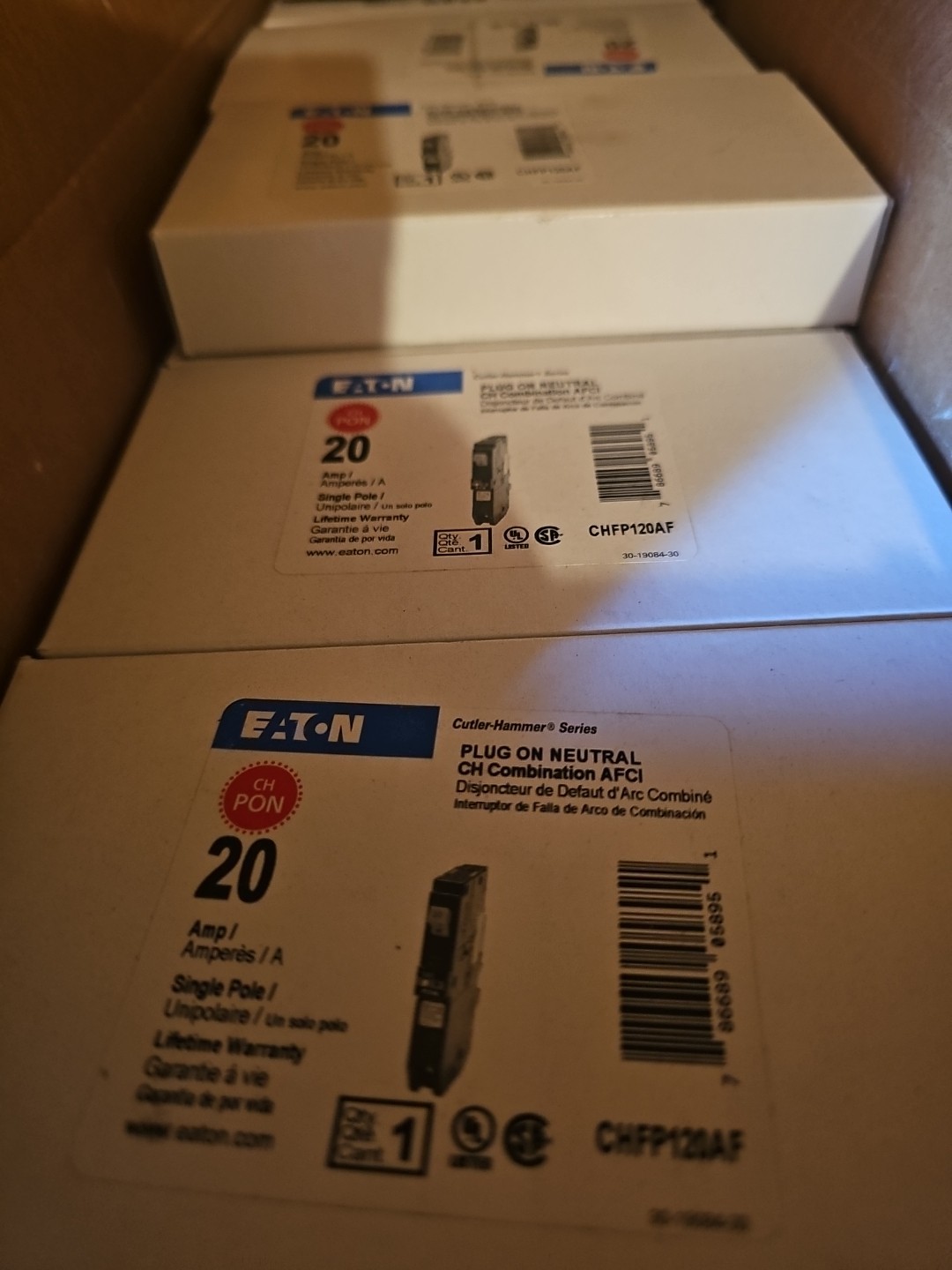 Eaton Cutler Hammer CHFP120A Same At CHFCAF120PN 20A AFCI Arc Fault Breaker