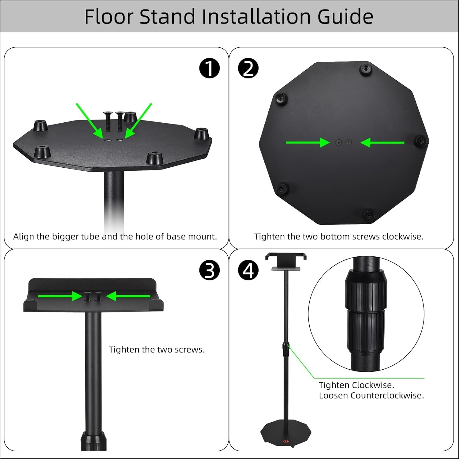 Adjustable Floor Stand for Sonos Five Vertical Horizontal Speaker