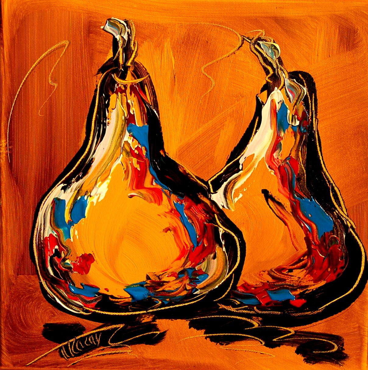 IMPRESSIONIST MODERN ART STRETCHED CANVAS  MUSIC COFFEE LANDSCAPE
