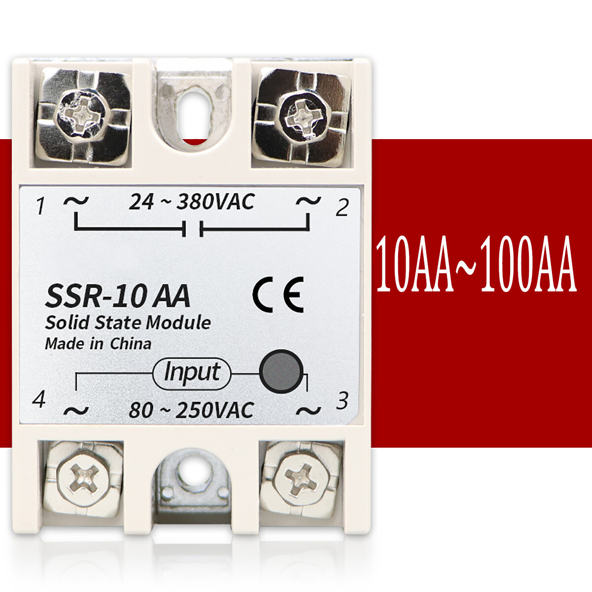 Solid State Relays SSR-10AA~100AA AC/AC Single Phase Mute Contactless Relays