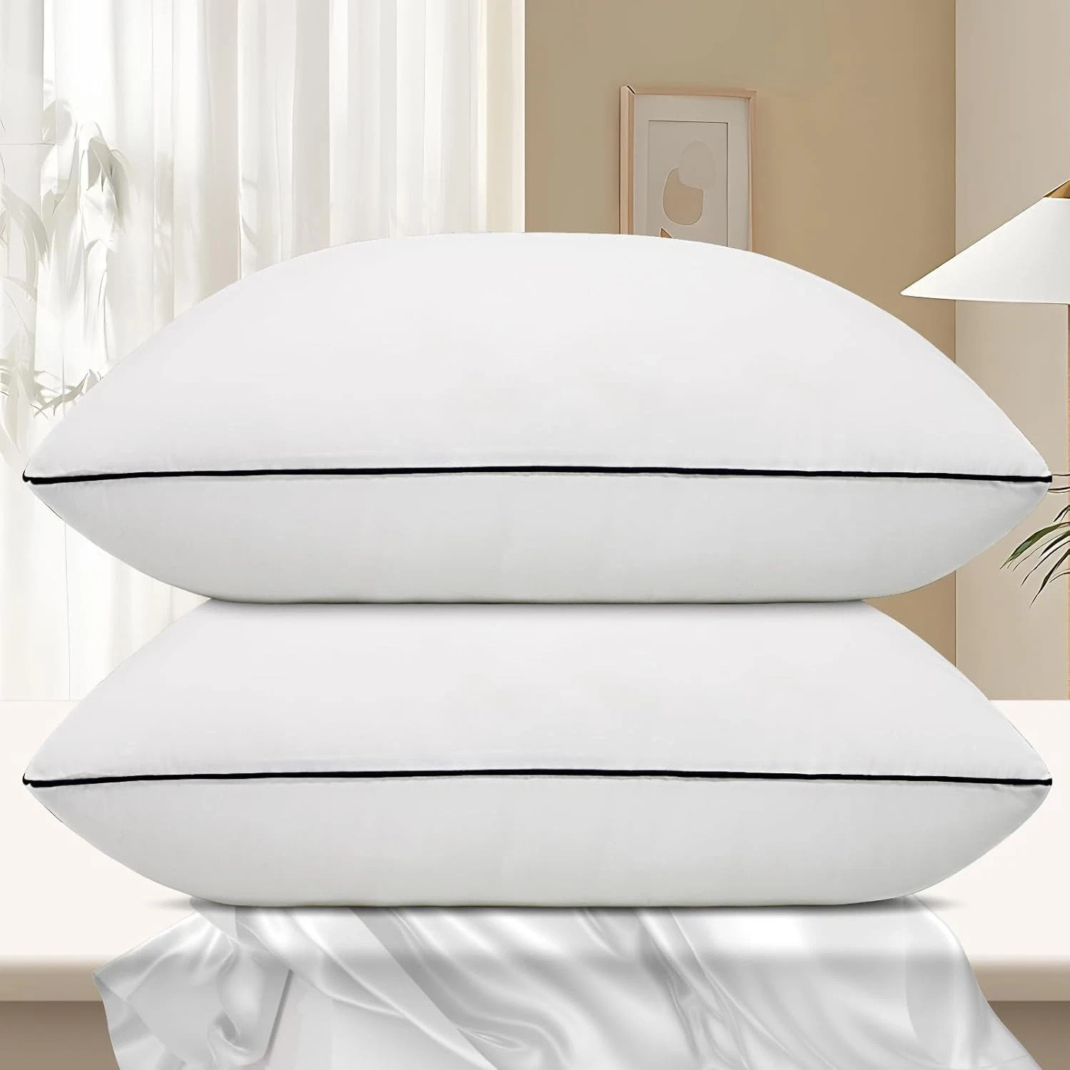 Almohadas de cama Hotel Collection para dormir (paquete de 2, tamaño estándar)