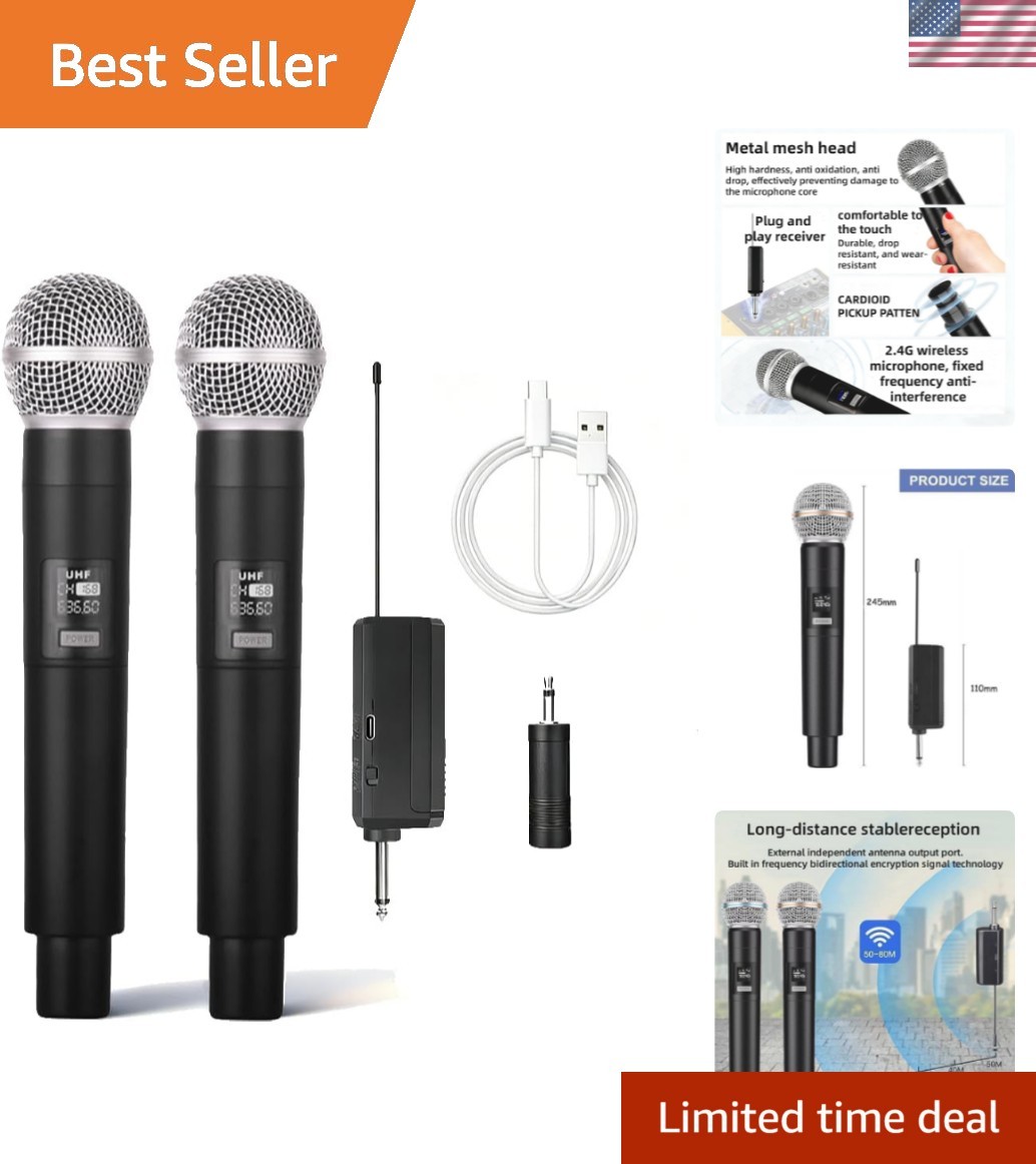 Studio Quality Wireless Karaoke Microphone Set with Durable Design & Accessories