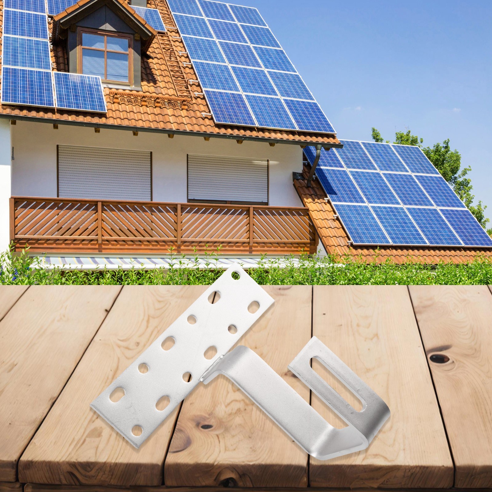 Solar Panel Bracket Roof Hook Side Mounting Accessories Stainless Steel