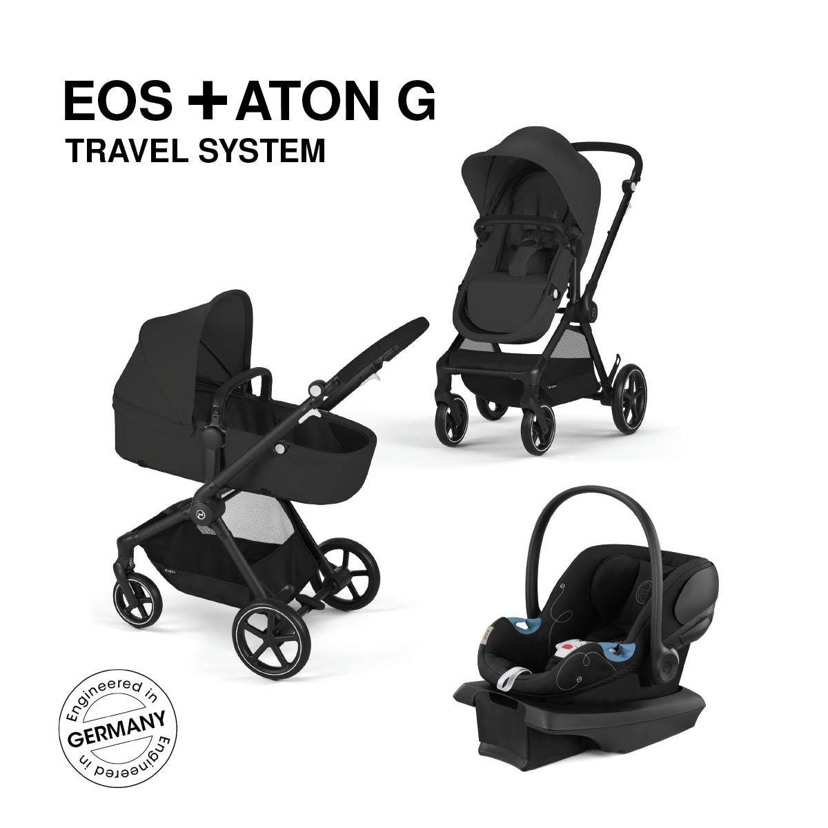 Cybex EOS Black Frame/Aton G - Moon Black -BRAND NEW!