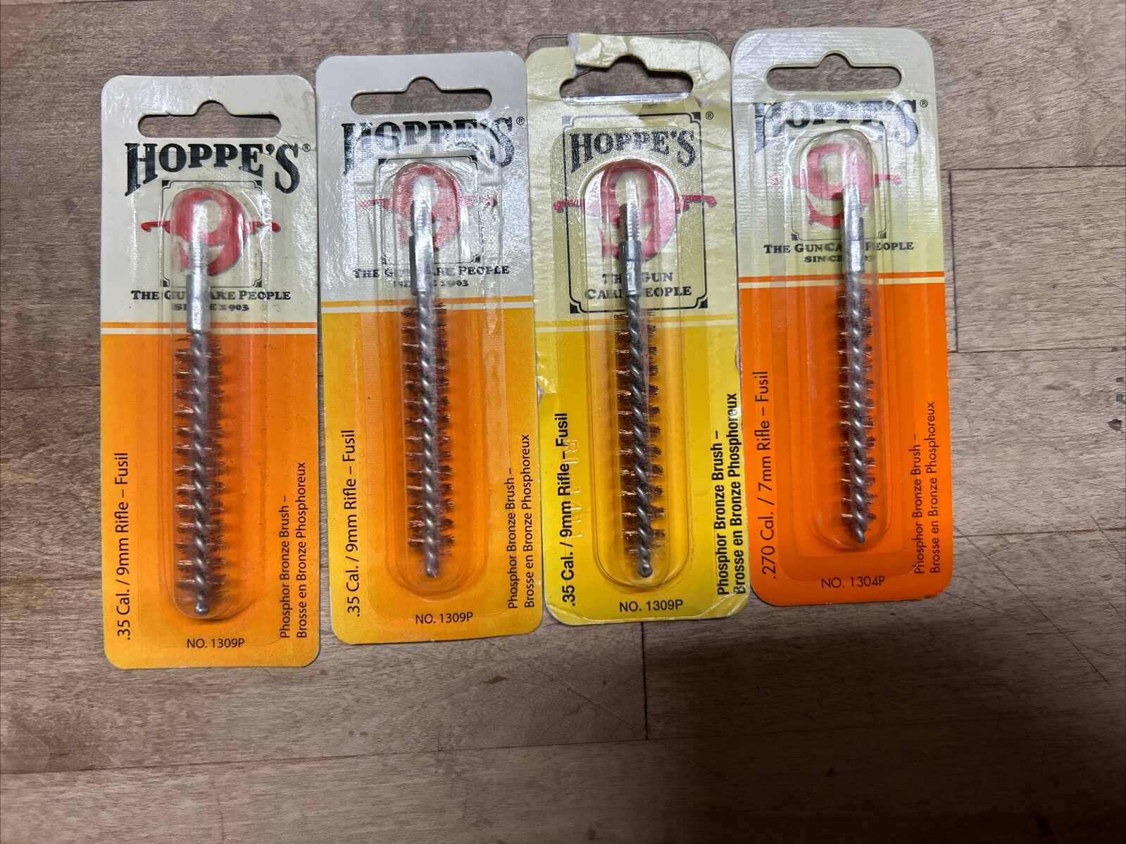 4 Hoppe's Gun Cleaning Phosphor Bronze Brushes .35 caliber 9mm Rifle No 1309P