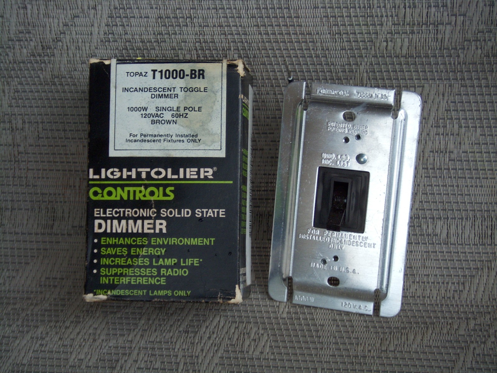 Lightolier Controls Topaz  T1000-BR  1000w Toggle Brown