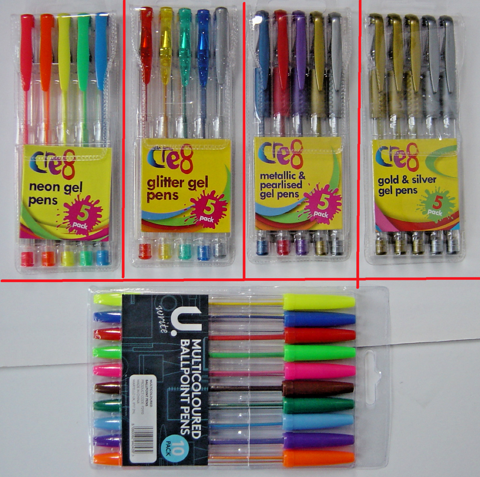 Gel pens, adult colouring, home craft art school party bag. also - ballpoint pen