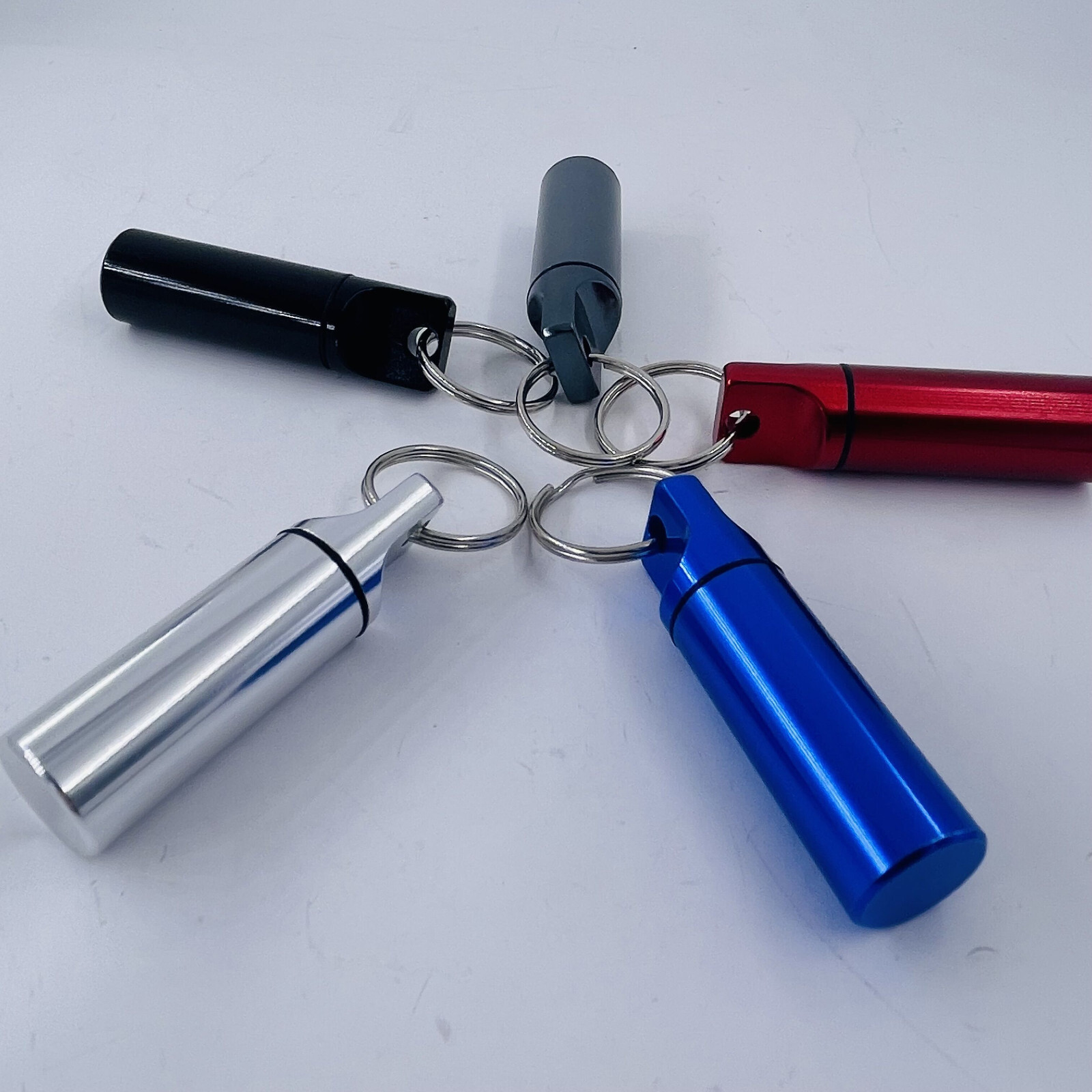 5pcs Waterproof Mini Pill Box Case Holder Container Metal Capsule Tool Keychain