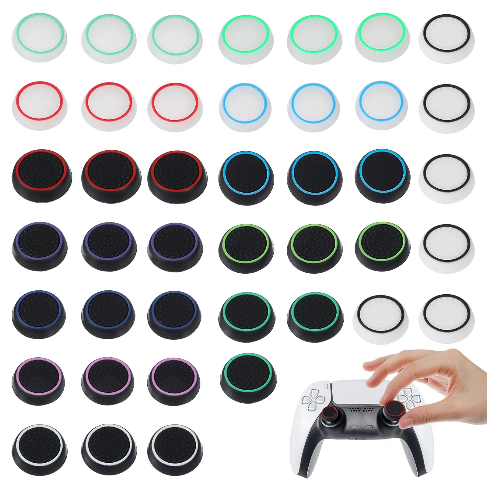 28pcs Thumb Grips Joystick,Controller Accessories,Full Multicolor