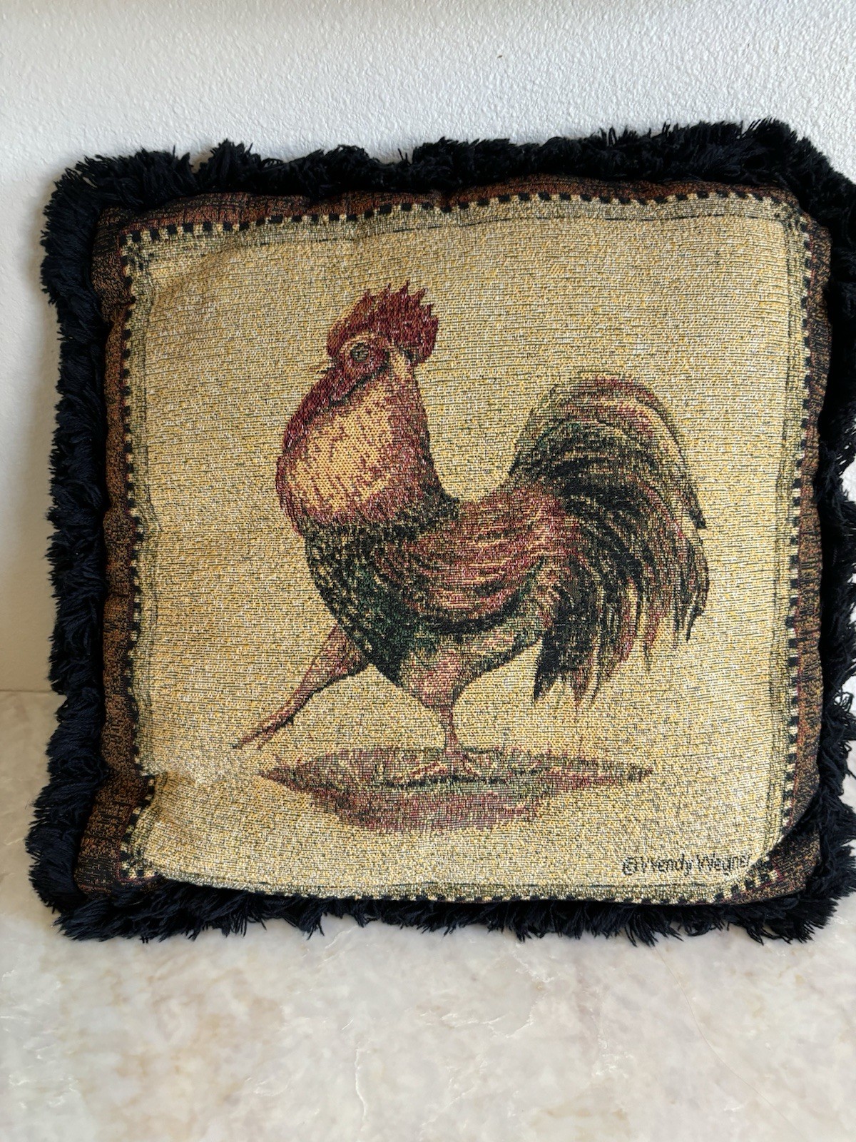 Rooster Pillow by Wendy Werner 18x18 Farmhouse Country
