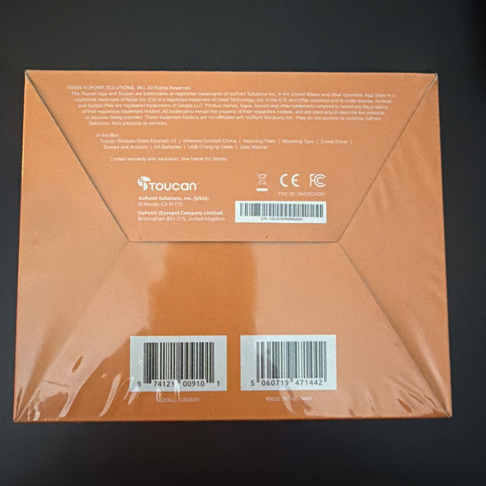 New & Sealed Toucan Wireless Video Doorbell V3