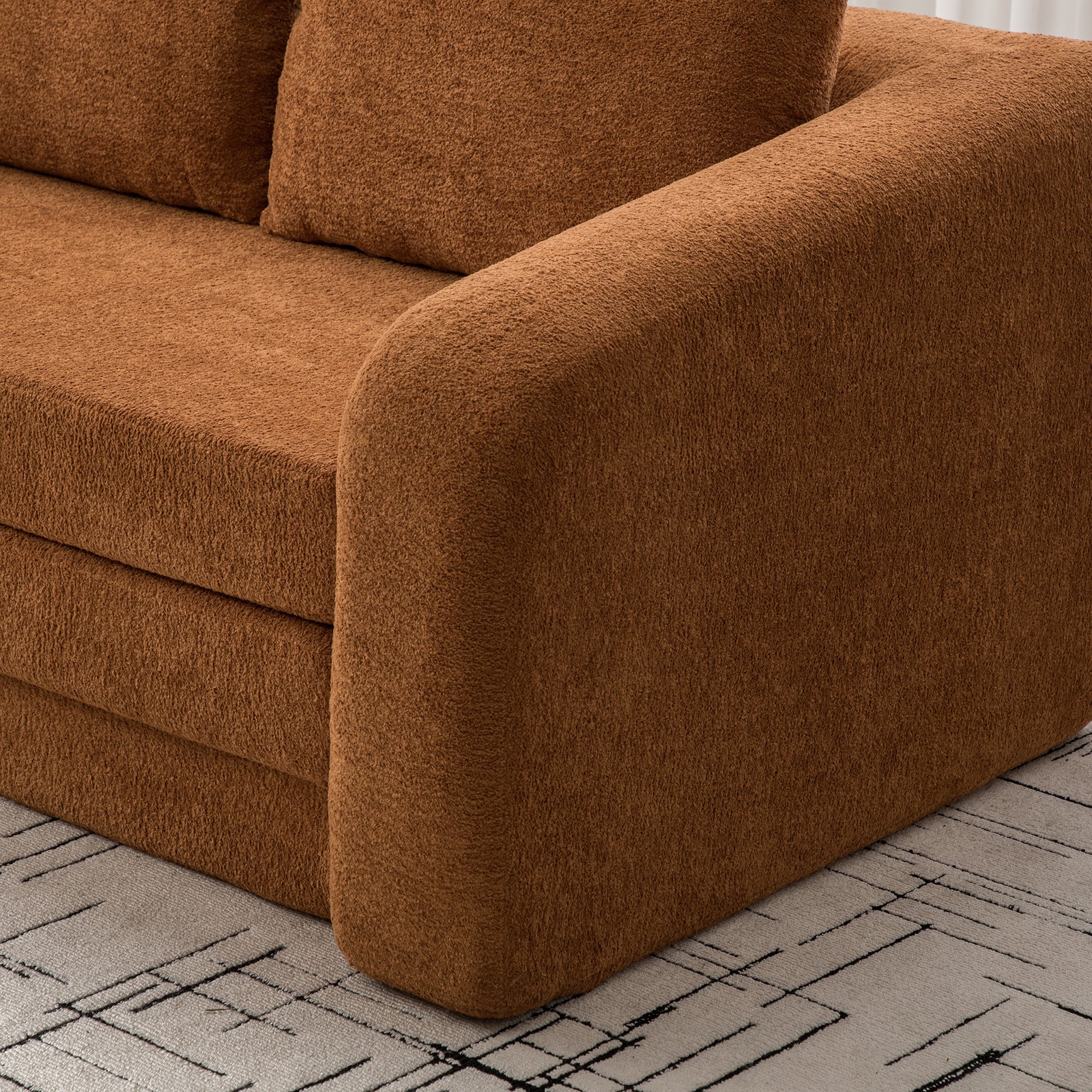 71" 2-in-1 Pull Out Foldable Loveseat Sofa Bed with Armrest & Backrest Pillow
