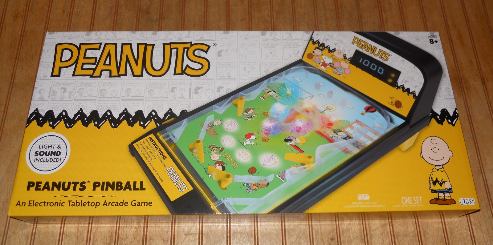 Peanuts SNOOPY Electronic Tabletop Arcade Game PINBALL Machine w/ Lights & Sound