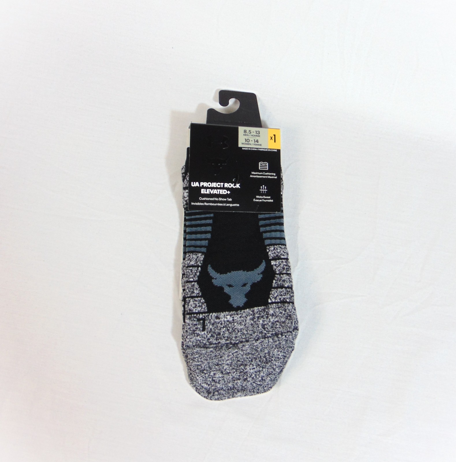 Under Armour Project Rock Elevated No Show Socks Sz 8.5-13 Unisex 1362702 001