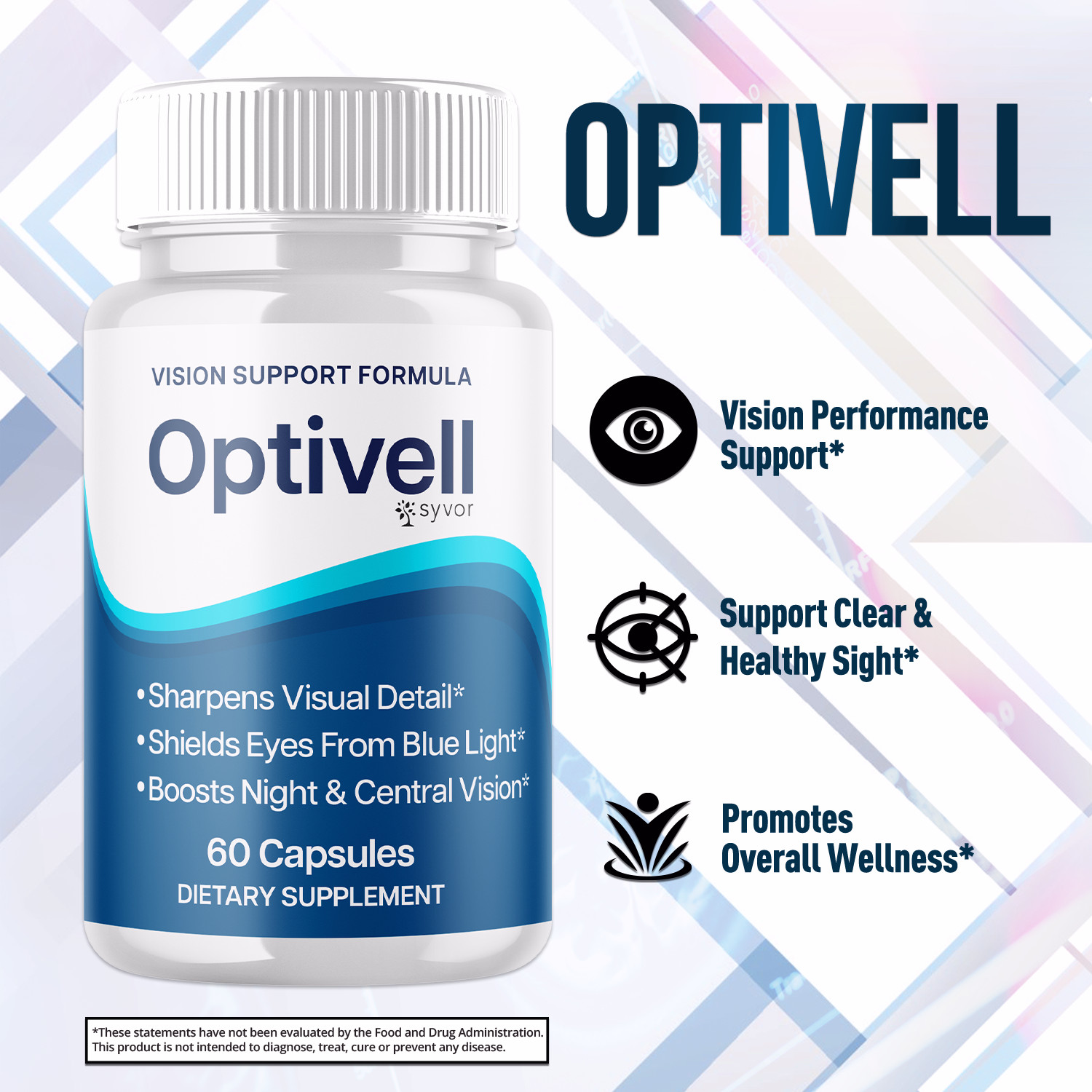 (3 Pack) Optivell Vision Support Formula, Opti Vell Eye Health (180 Capsules)