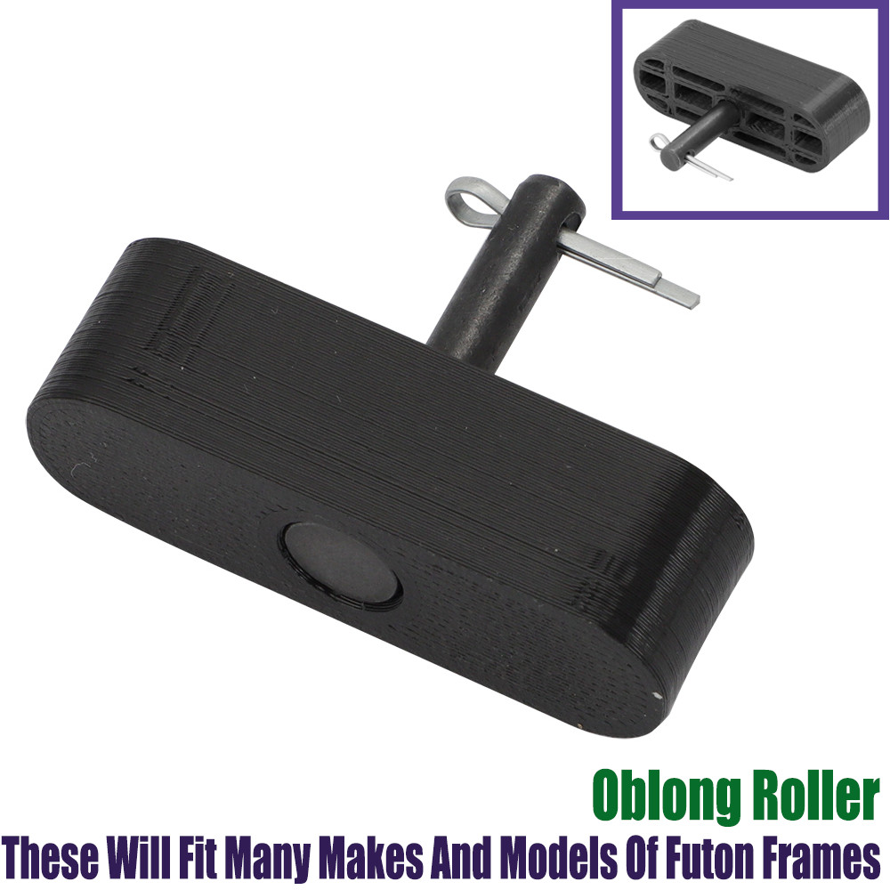 Futon Frame Oblong Roller Sold Each ,Slider - Glider - Dowel - Hardware Part 3D