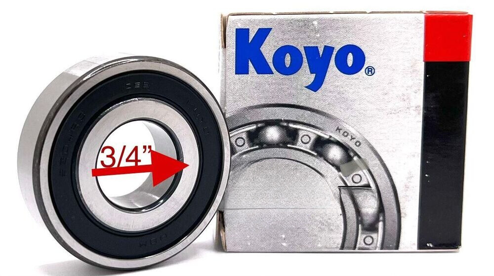 KOYO 6204 2RS 3/4'' BALL BEARING, RUBBER SEALED SPECIAL BORE 3/4'' x 47 X 14 mm