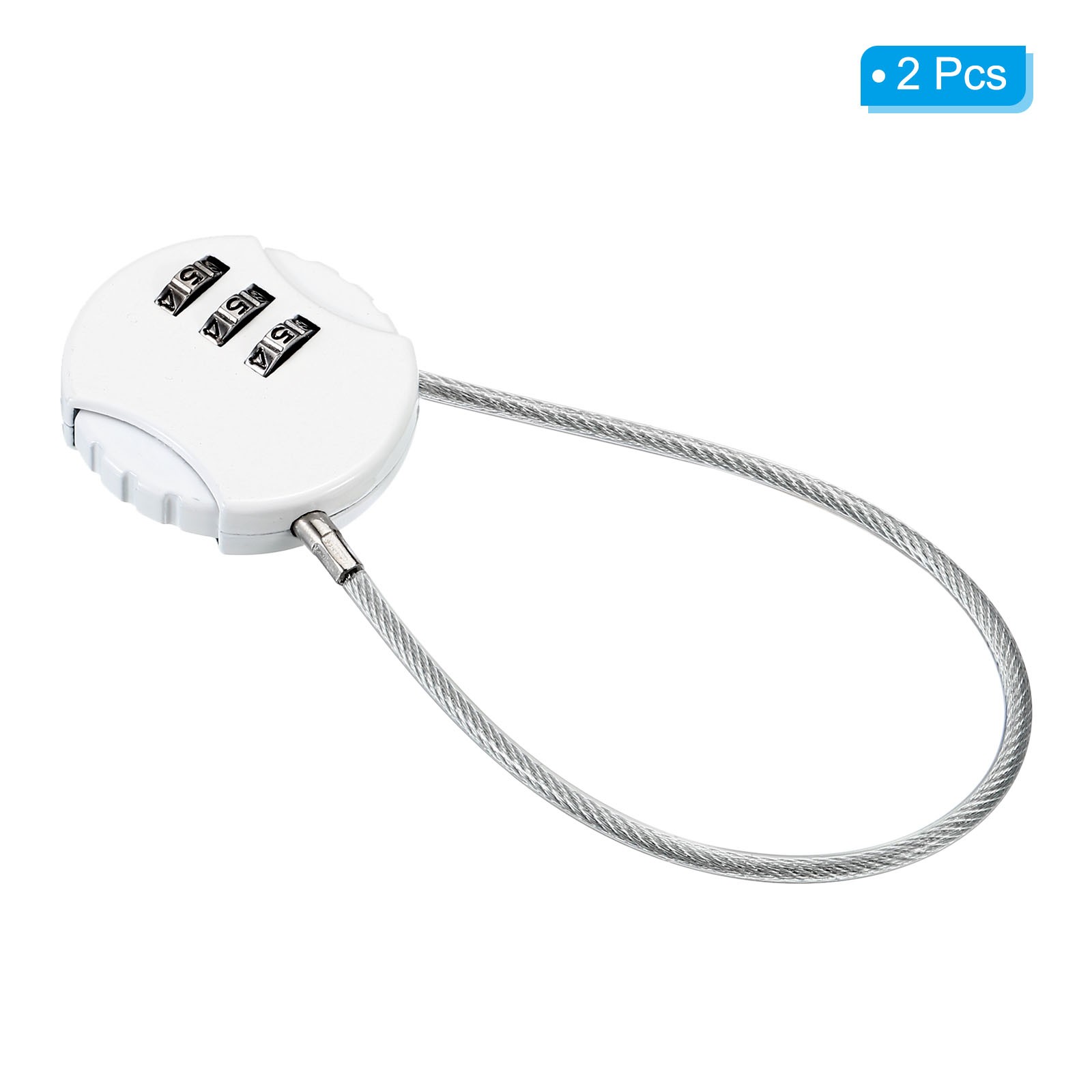 Small Combination Lock 7.8 Inch, 2 Pack 3 Digit Padlock for Gym Locker, White