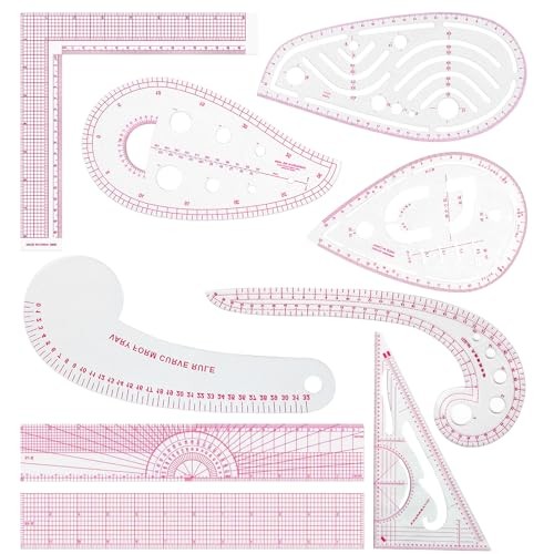 Fashion Clear Metric Sewing Ruler Set,French Curve Pattern Rulers for