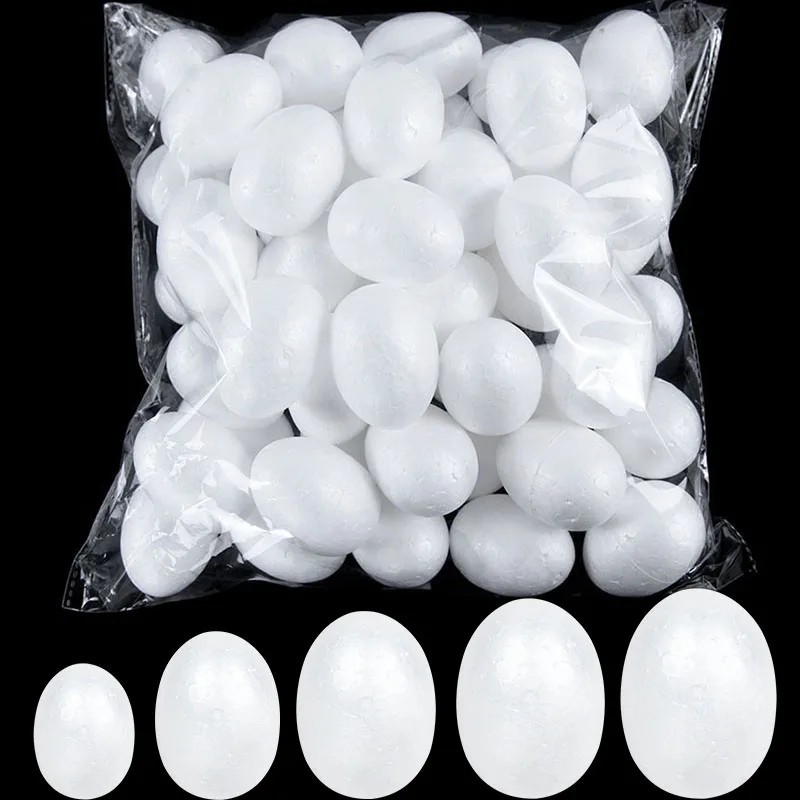 20PCS Easter Foam Eggs – White Polystyrene Styrofoam Eggs for DIY Crafts & Easte