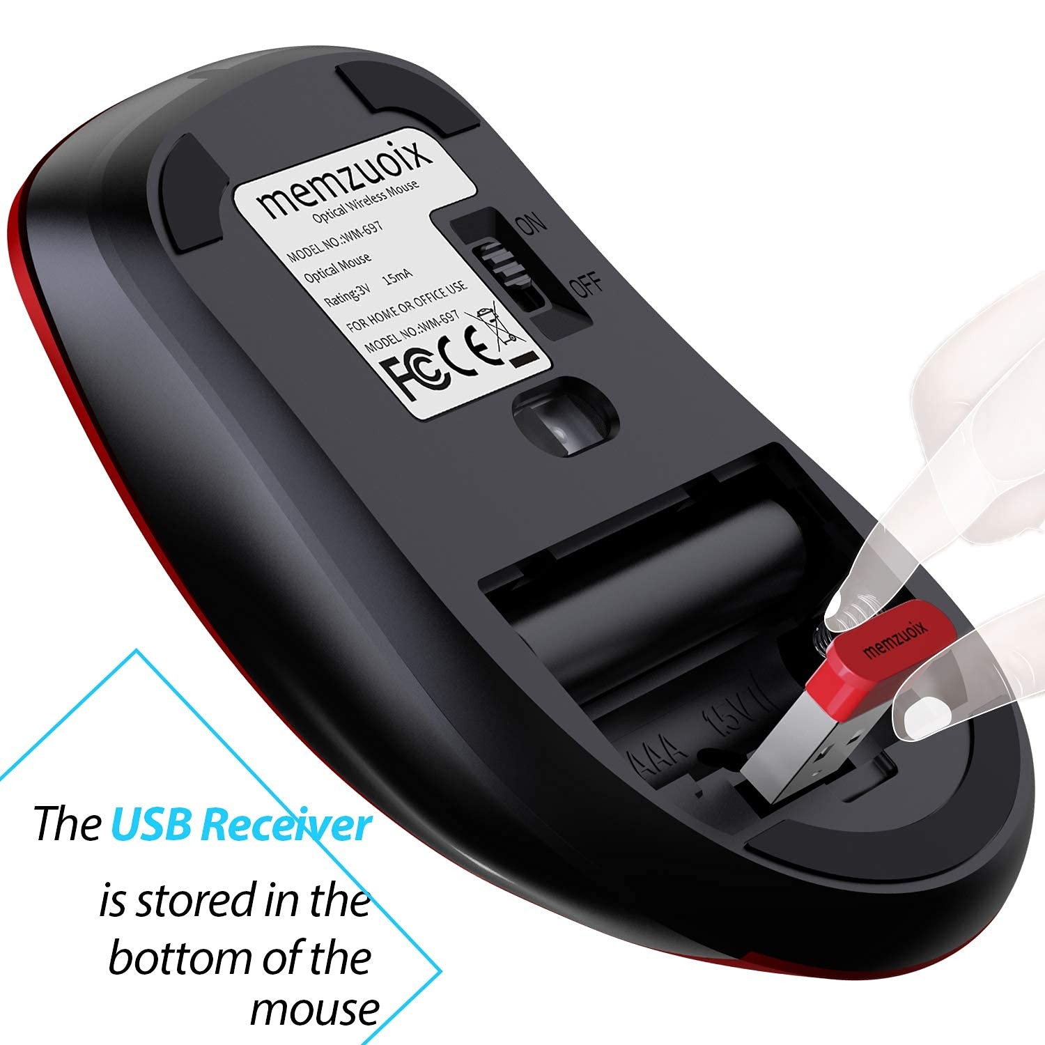 2.4G Wireless Mouse, 1400 DPI Mobile Optical Cordless Mouse with USB Receiver...
