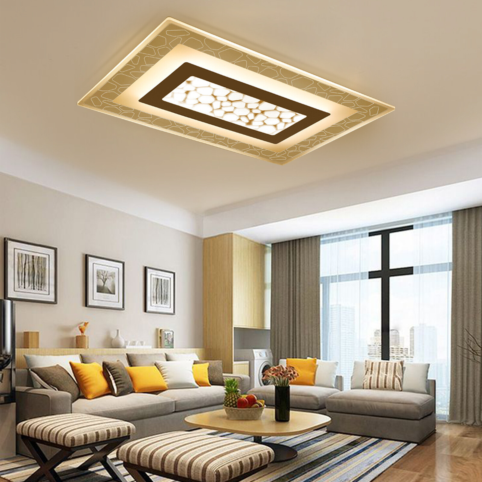 Acrylic LED Ceiling Light Modern Flush Mount Light Chandelier W/Remote Control