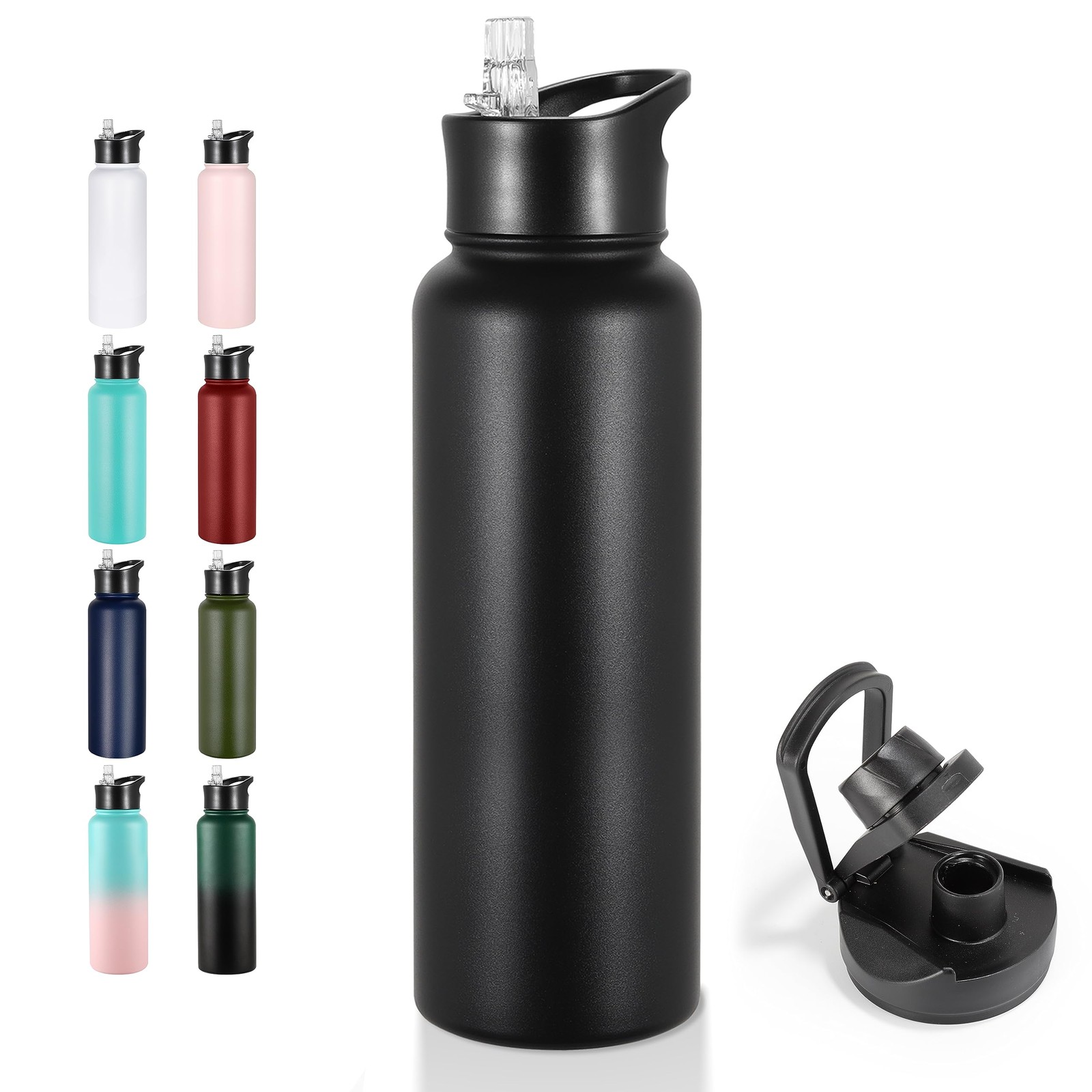 VEGOND 40 oz Insulated Water Bottle Stainless Steel Metal Bottles with Leak