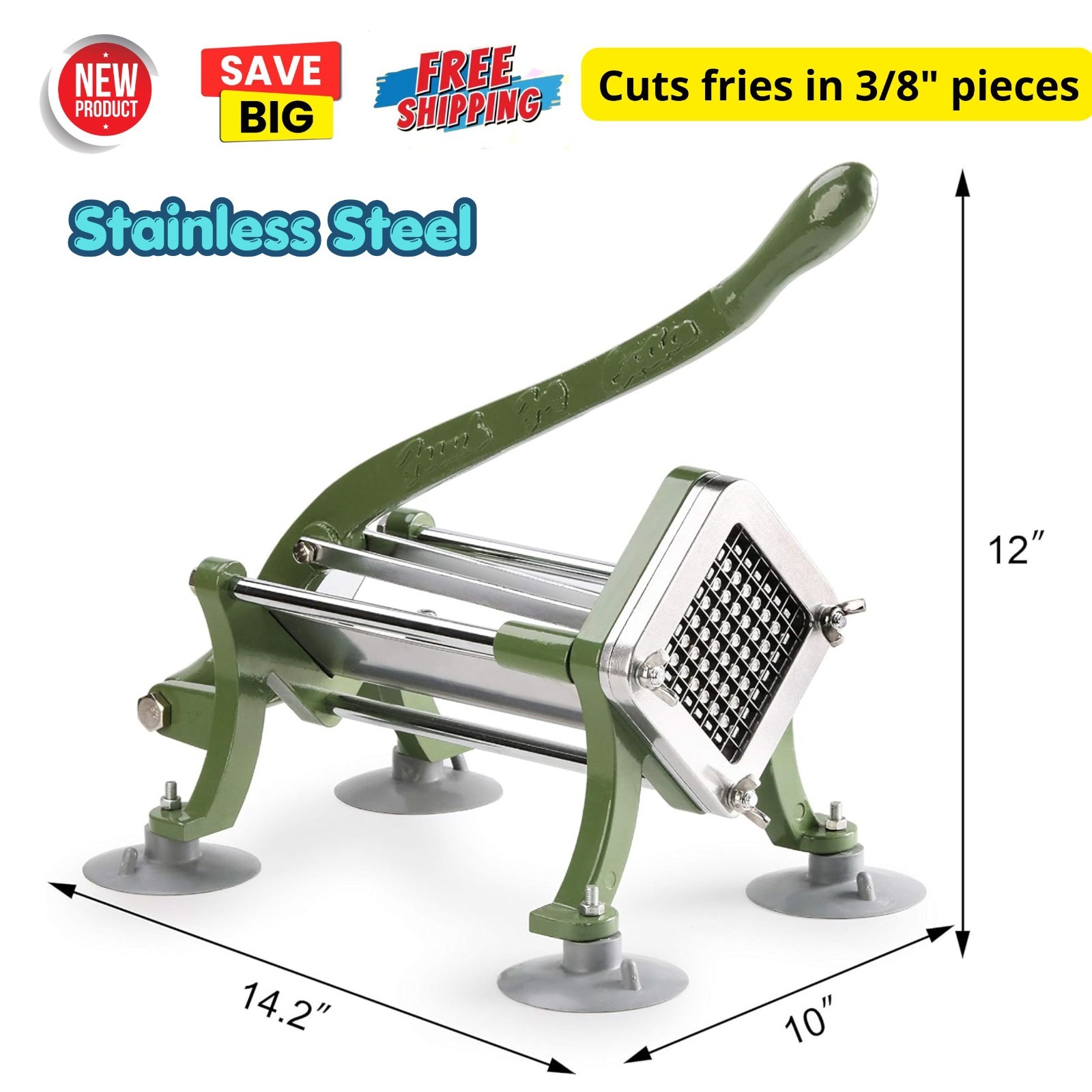 3/8" French Fry Cutter Potato Fries Slicer Dicer Chopper Commercial Restaurant