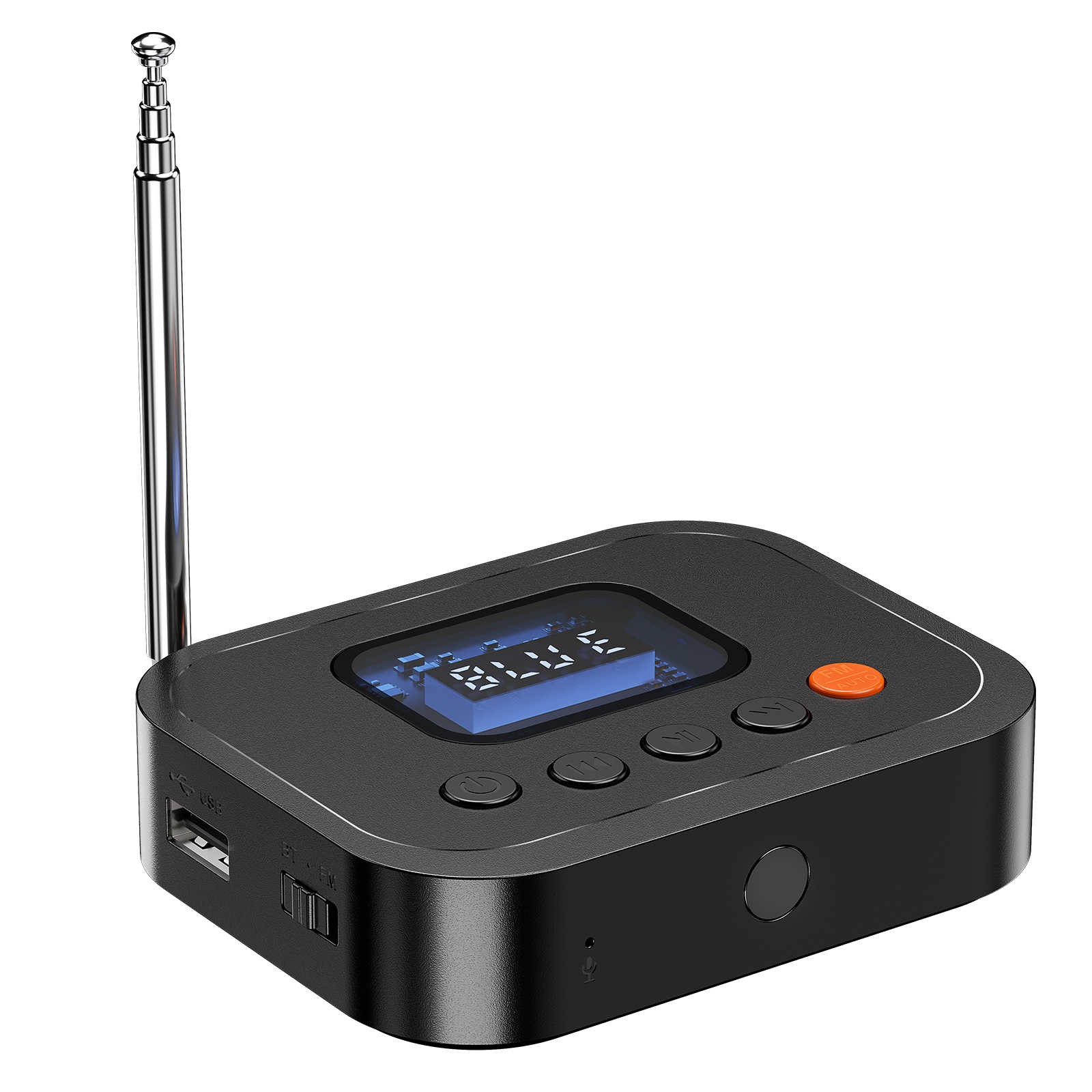 Plug and Play Bluetooth 6.0 HiFi Audio Receiver FM Radio Adapter AUX RCA LED