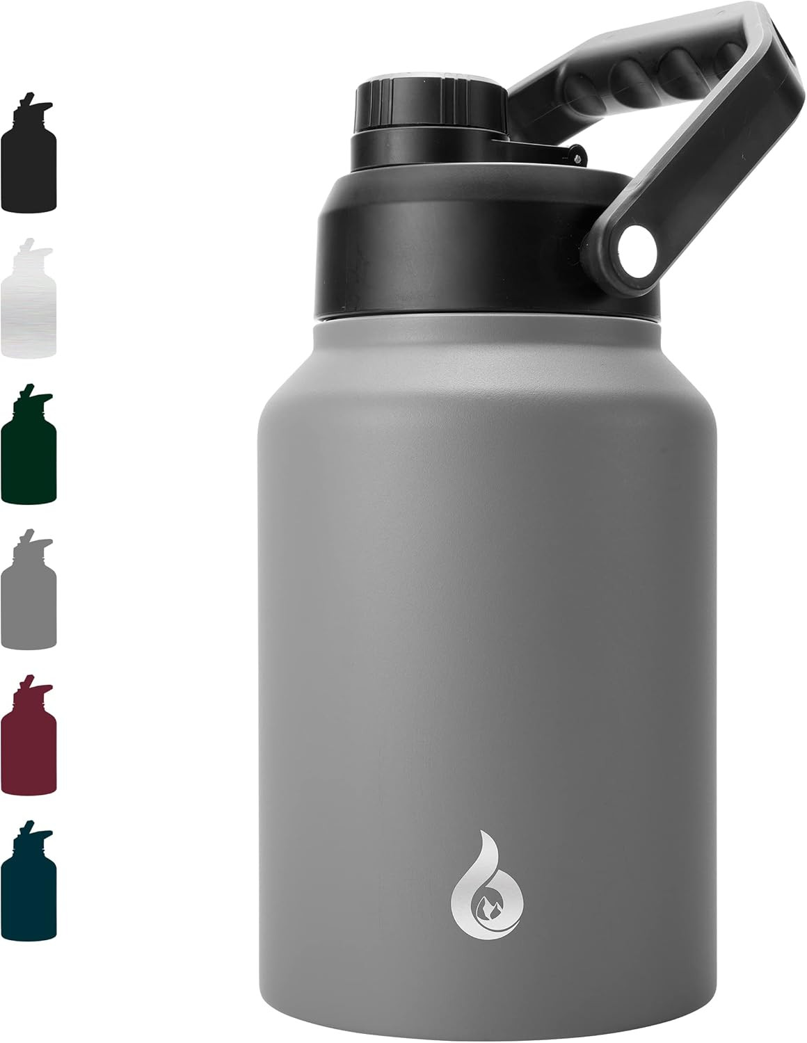 Half Gallon Insulated Water Bottle - 64oz Wide Mouth Stainless Steel Water Jug