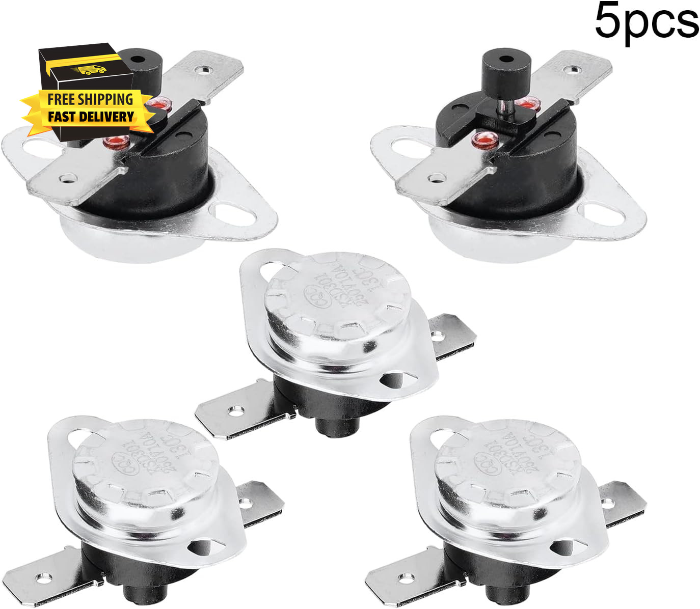 5Pcs KSD301 Thermostat 130°C Normally Closed Temperature Control Switch Adjust S