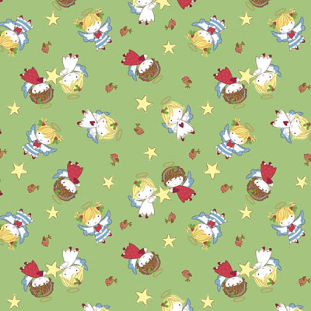 Little Angels Green Cotton Bandana Scarf Handkerchief Hanky 22 X 22