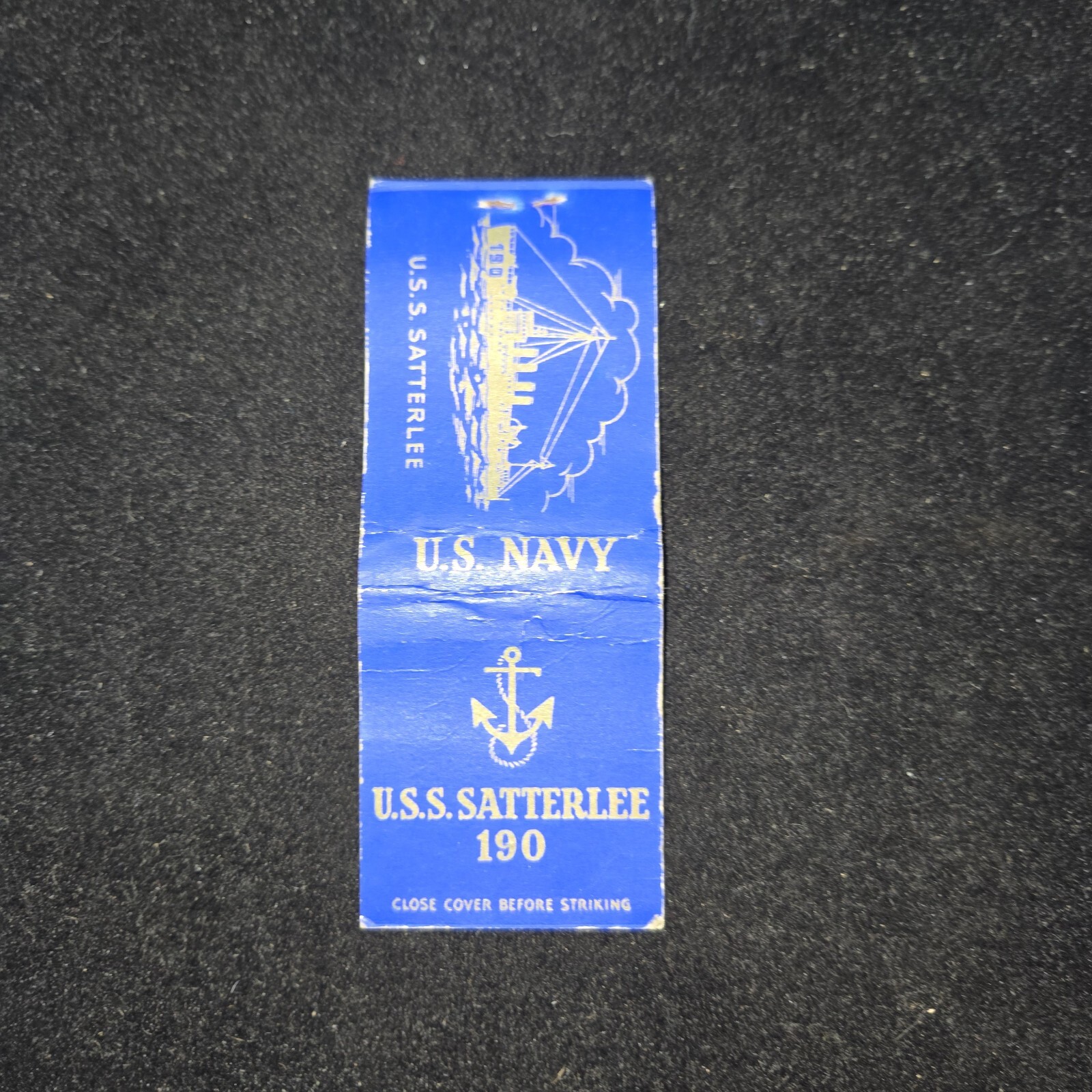 WWII ? U.S. Navy Ship MATCHBOOK COVER NO MATCHES USS SATTERLEE
