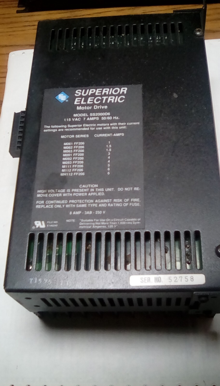 Slo Syn 2000D6 Stepper Motor Controller, Used, Free Shipping