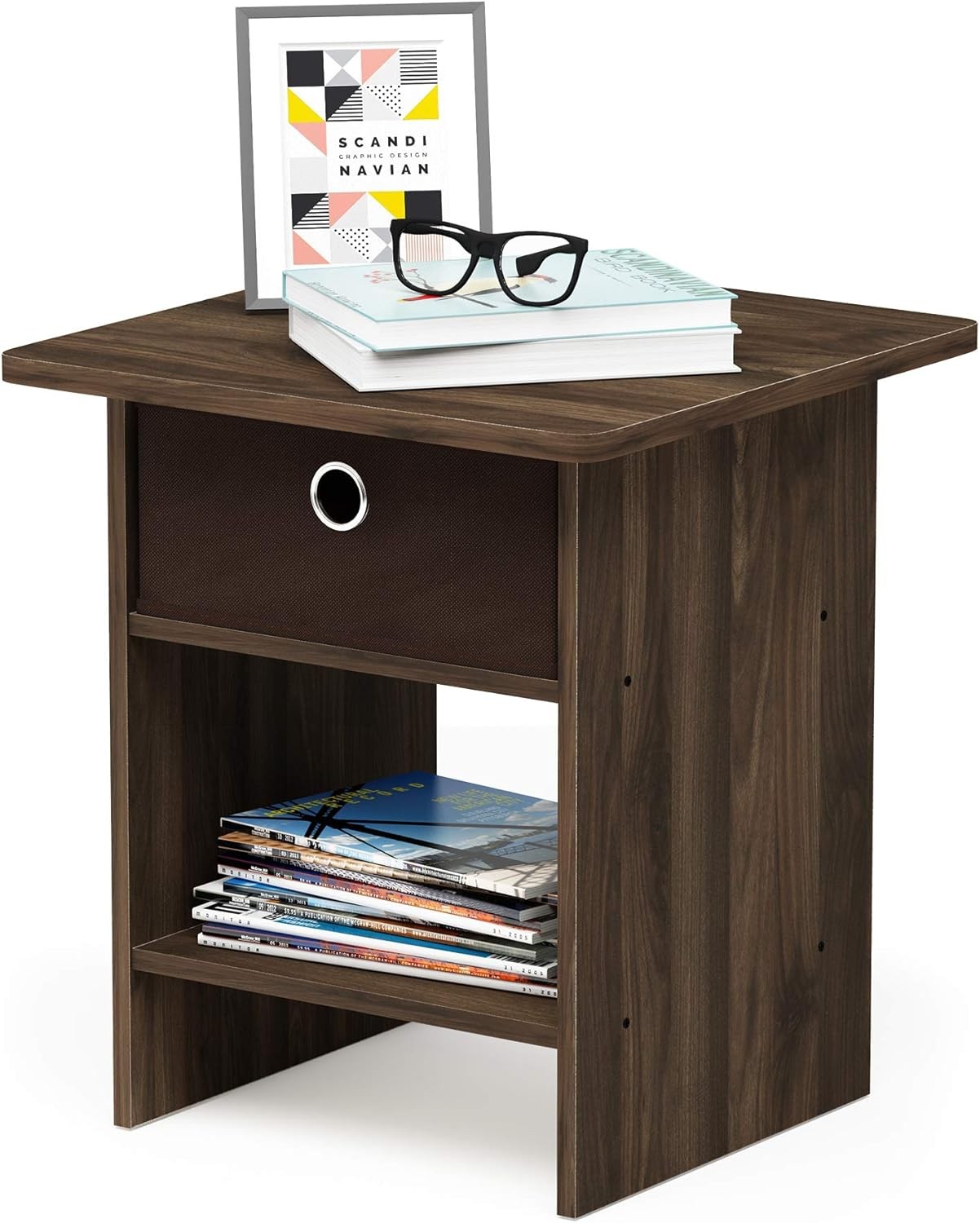 Andrey USB & Type-C Port Charging Station End Table W/ Storage Bin 15.55 W x