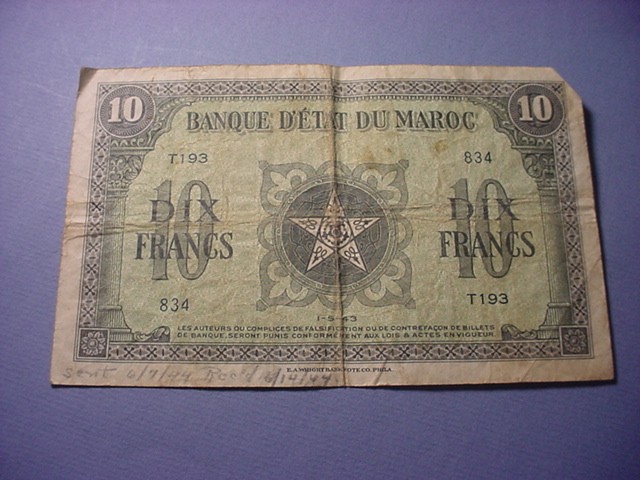 Morocco 10 Francs 1943 #100133
