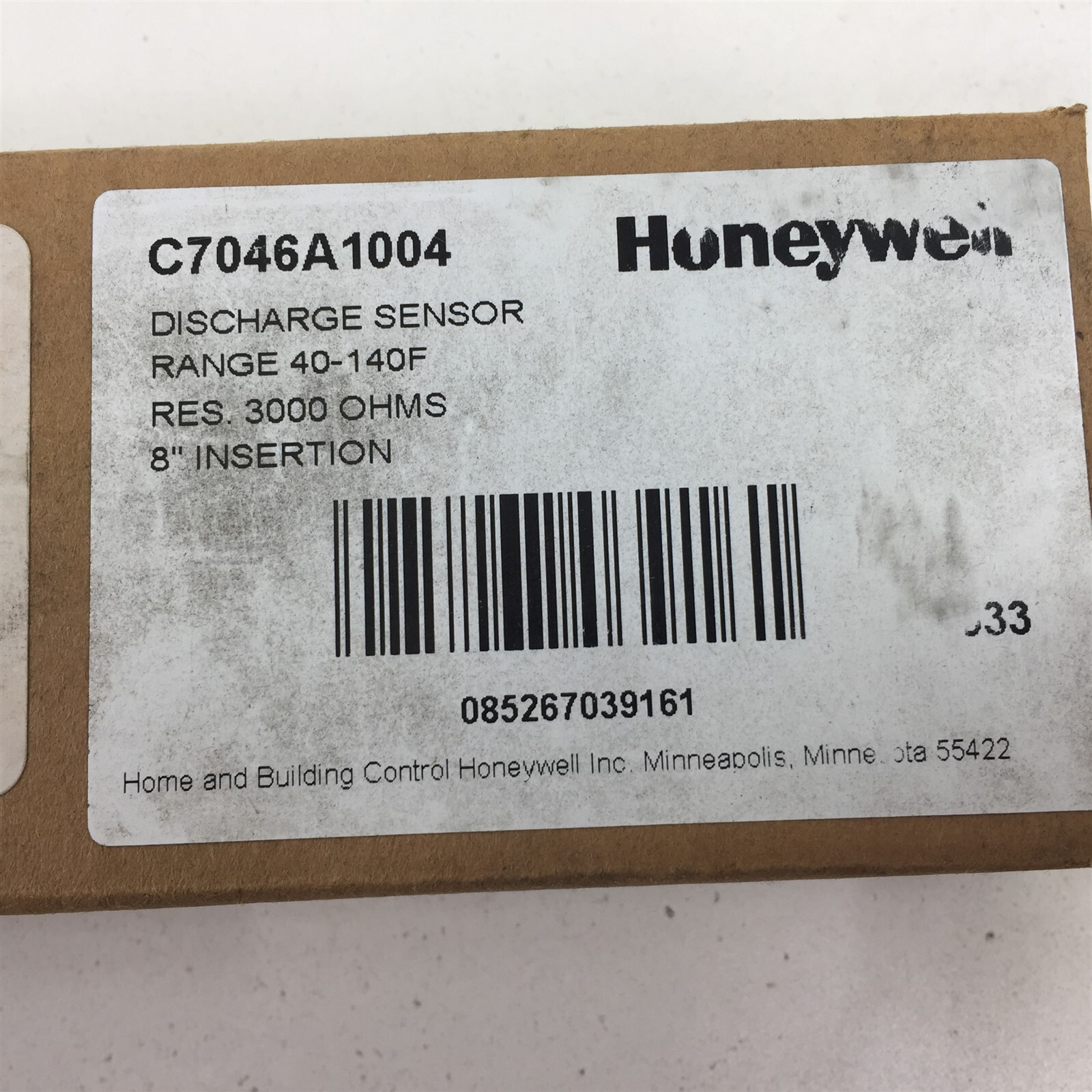 Honeywell C7046A1004 Discharge Sensor 40-140F 8"