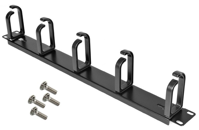 1U Cable Organizer Rack With 5 Adjustable Hooks For Data Servers Rack Cabinets
