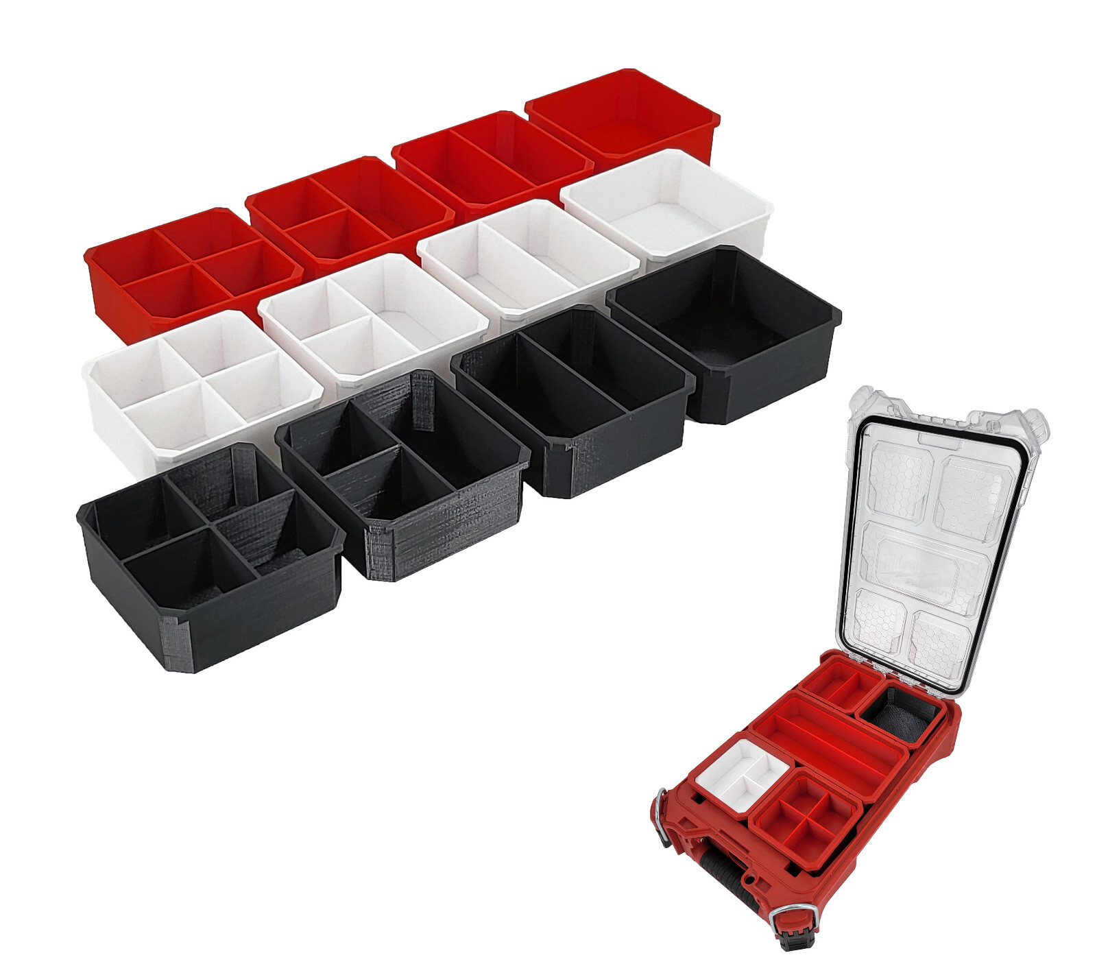 Milwaukee Packout Compact Organizer Compatible Square Nesting Bin 3rd Height