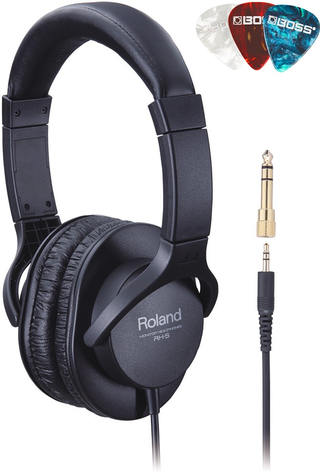 Roland RH-5 Closed-Type Stereo Headphones w/ Guitar Picks