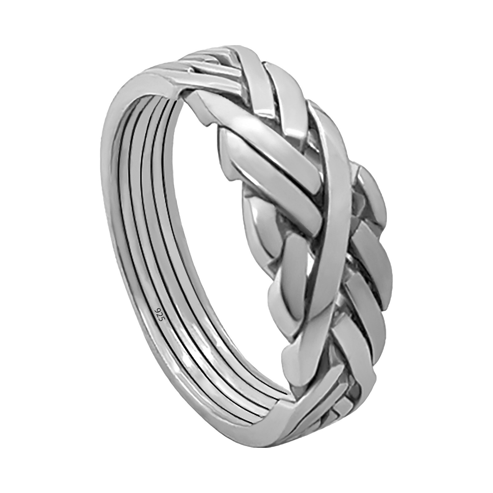 Handmade Sterling Silver 6 Band Puzzle Ring, Turkish Anatolian Knot ring