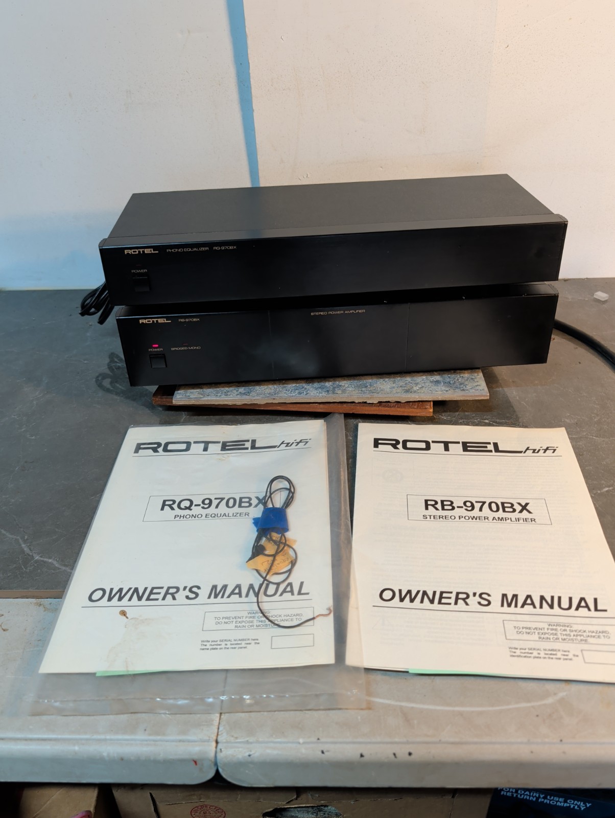 Vintage Lot ROTEL RQ-970BX & RB-970bx Stereo Power Amplifier & PHONO EQUALIZER.