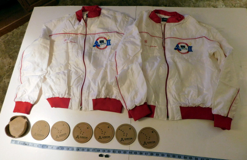 NASA GE Americom Alaska ALASCOM AURORA II Satellite SPACE JACKET Size L Pin Lot