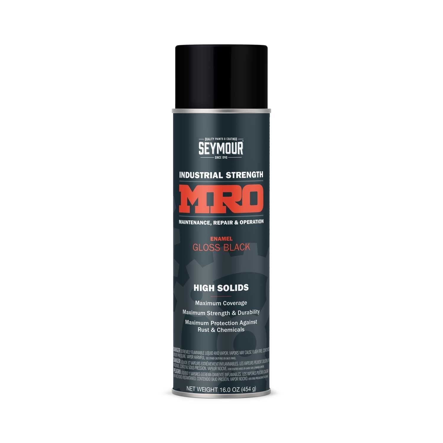 Seymour 620-1415 Industrial Mro High Solids Spray Paint, Gloss Black ,