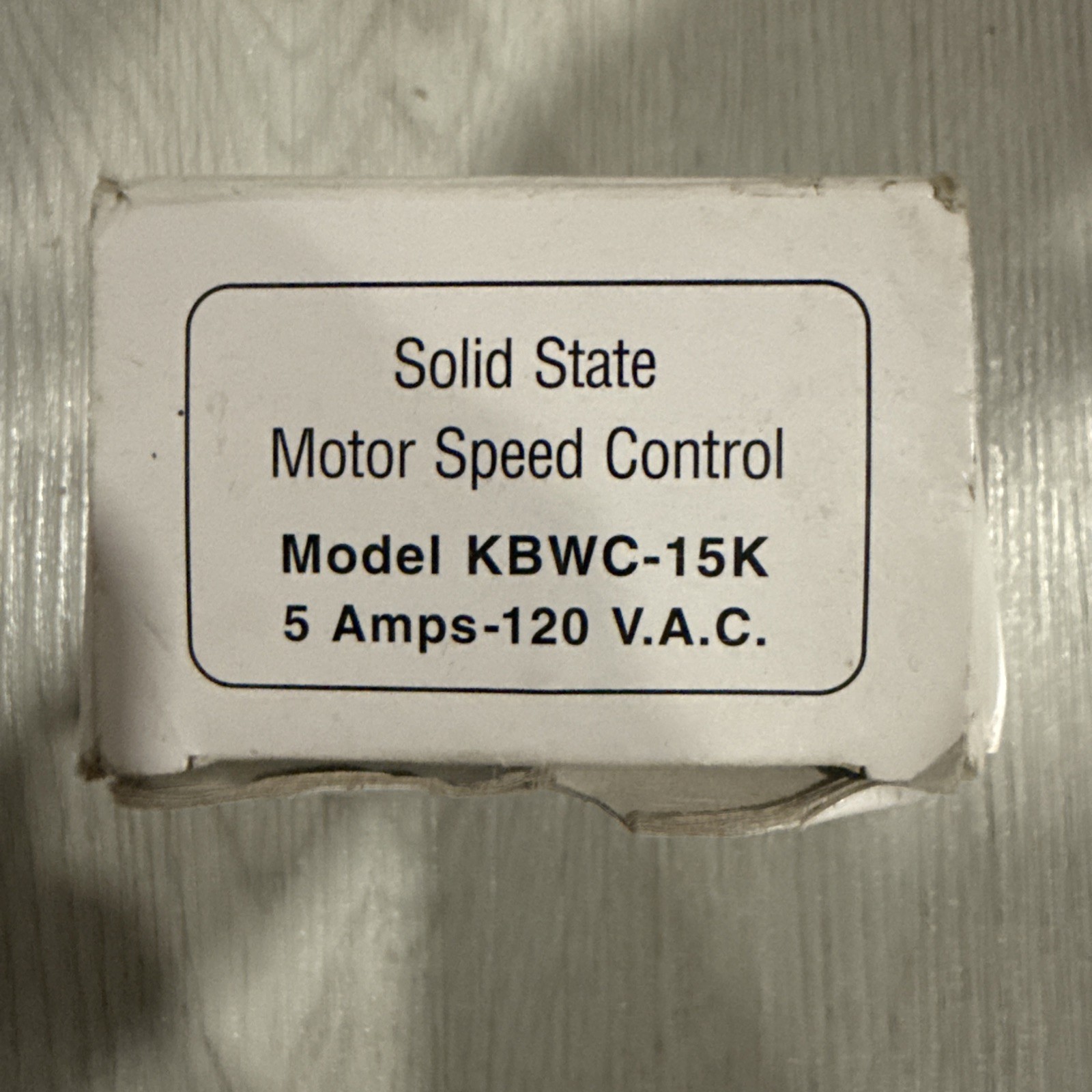 KBWC-15K Solid State Motor Speed Control 5 Amp 120V NEW Old Stock