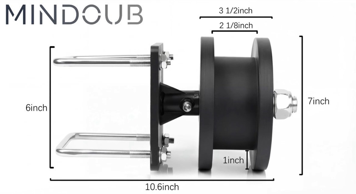 (2-PCS) 4" Square Post x 2" Square Gate Frame Premium Nylon Cantilever Roller