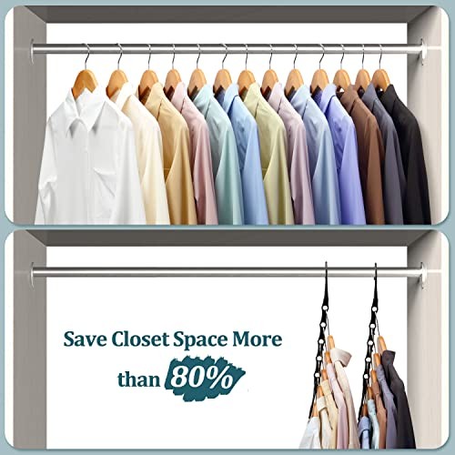 -Closet-Organizers-and-Storage, Space-Saving-Hangers | Magic 6 Pack Black