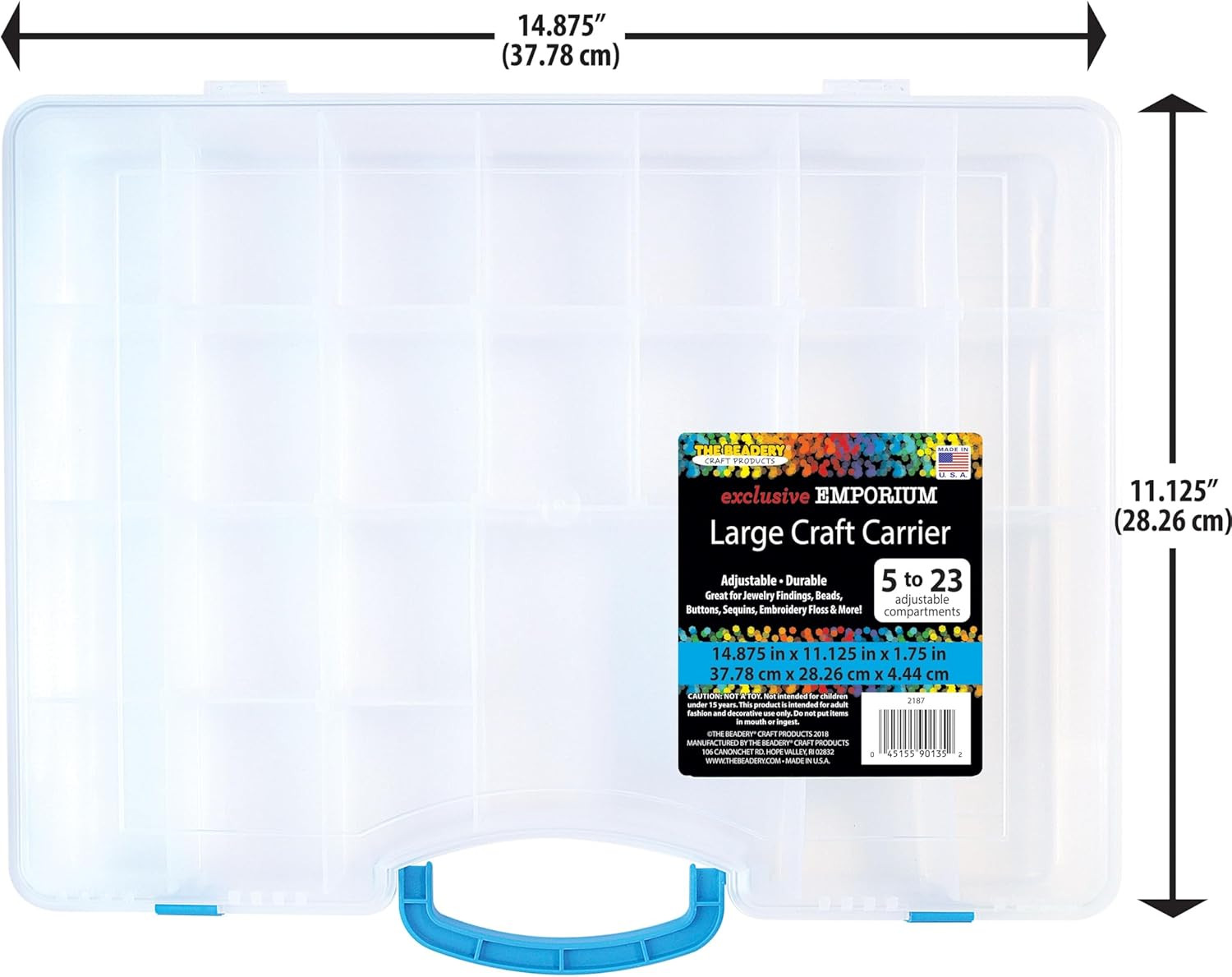 The Beadery Large Craft Carrier Storage Container, Clear