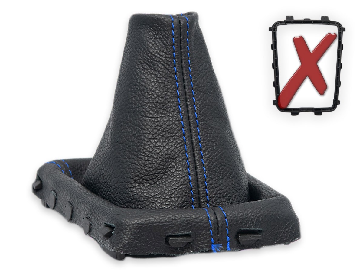 FOR VOLVO XC60 2014-2017 GEAR SHIFT BOOT GAITER GENUINE LEATHER STITCH BLUE
